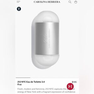 Carolina Herrera 212 Silver Capsule Earbuds Case